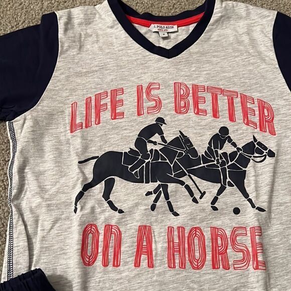 U.S. Polo Assn girls PJ set size 8 New - Picture 2 of 5